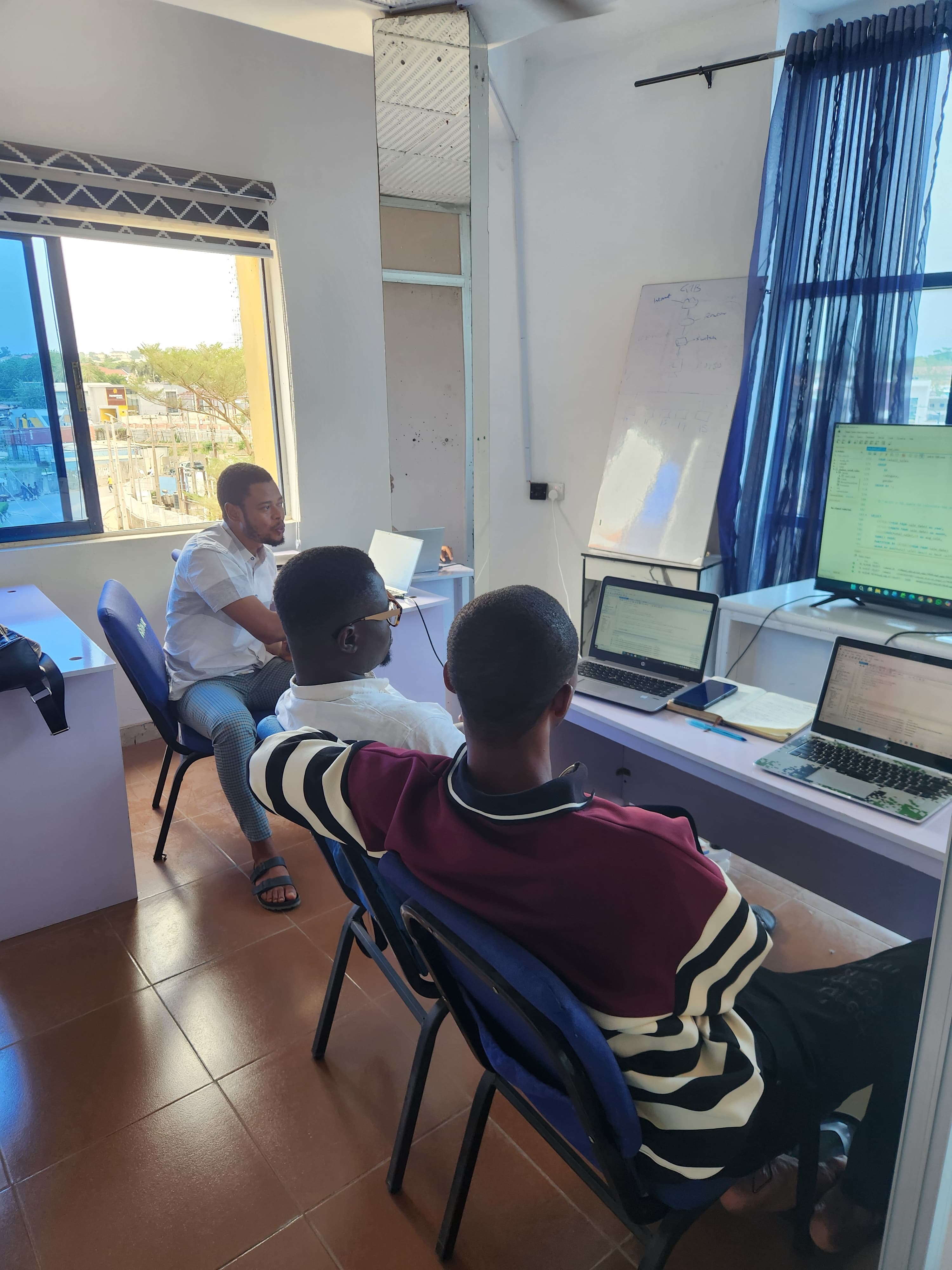 A Bitnox Technology student working through a coding exercise at the Abeokuta training centre